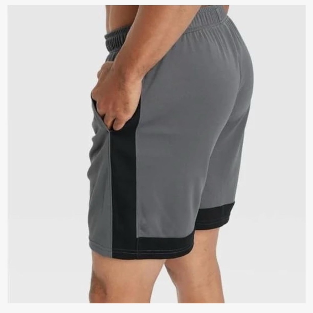 All in Motion men’s mesh drawstring shorts NWT NEW gray
